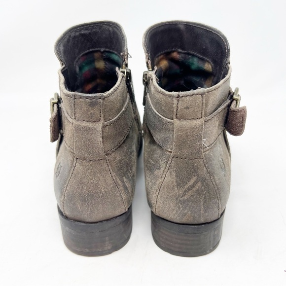 BORN Brown Suede Side Zip Boots with Buckle Women's Size 7.5 - Picture 7 of 8